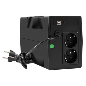  ИБП ExeGate Smart LB-500.LCD.AVR.2SH.USB (EX299495RUS) 500VA/300W, LCD, AVR, 2*Schuko, USB, батарея 12V 4.5Ah, Black 