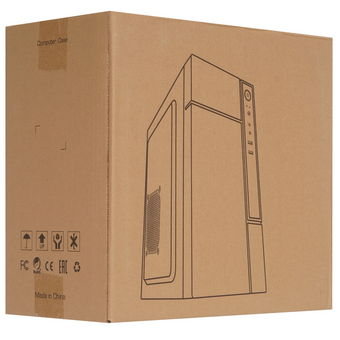  Корпус Foxline FZ-017 Forza без БП, mATX black, w/o PSU, w/2xUSB2.0, w/pwr cord, Fan 