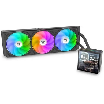 СВО Thermaltake TH360 V3 Ultra (cl-w474-pl12sw-a), LCD, 4-pin, ARGB, 120мм, черный, retail 