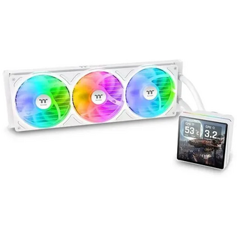  СВО Thermaltake TH360 V3 Ultra Snow (cl-w476-pl12sw-a), LCD, 4-pin, ARGB, 120мм, белый, retail 