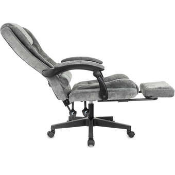  Кресло Бюрократ CH-Boss серый Light-19 крестов. пластик подст.для ног 