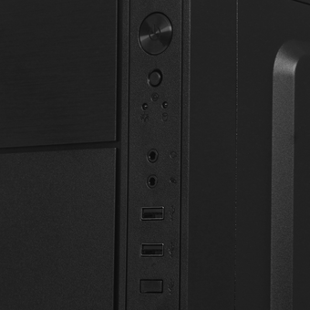  Корпус Foxline FZ-017 Forza без БП, mATX black, w/o PSU, w/2xUSB2.0, w/pwr cord, Fan 