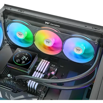  СВО Thermaltake TH360-S V3 (cl-w470-pl12sw-a), LCD, 4-pin, ARGB, 120мм, черный, retail 