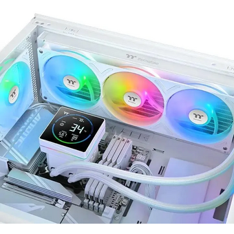  СВО Thermaltake TH360-S V3 Snow (cl-w472-pl12sw-a), LCD, 4-pin, ARGB, 120мм, белый, retail 