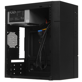  Корпус Foxline FZ-017 Forza без БП, mATX black, w/o PSU, w/2xUSB2.0, w/pwr cord, Fan 