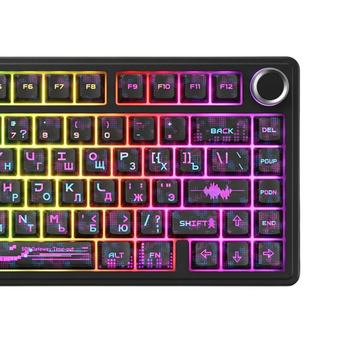  Клавиатура беспроводная AULA F75 чёрный Neonight бесшумные Cotton Candy свитчи РУС 