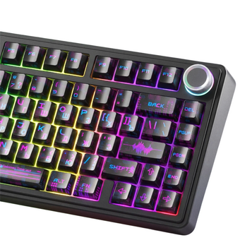 Клавиатура беспроводная AULA F75 чёрный Neonight бесшумные Cotton Candy свитчи РУС 