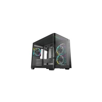 Корпус Deepcool CG330U 3F, TG (aquarium), 3x120mm ARGB Fan, mini-ITX, mATX, черный 
