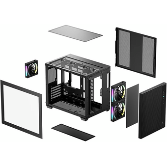  Корпус Deepcool CG330 Mesh 3F, 2x140mm ARGB Fan, 1x120mm ARGB Fan, mini-ITX, mATX, черный 