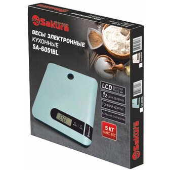  Весы кухонные Sakura SA-6051BL голубой 