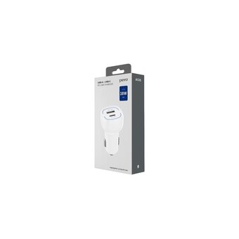  АЗУ PERO AC05 USB-A QC3.0 + USB-C PD, 38W белое 