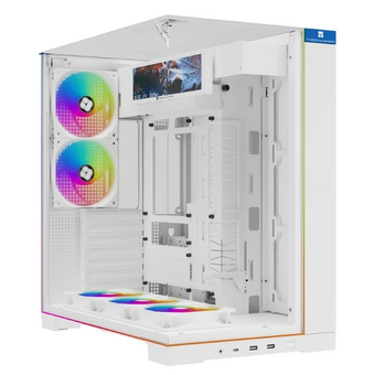  Корпус Thermalright TR-A70 Vision White Fan5-C (TRA70VF5CW) / TG / 5x120mm ARGB PWM Fans / ARGB Strip / 9.16'' LCD screen / USB TYPE-C / ATX 