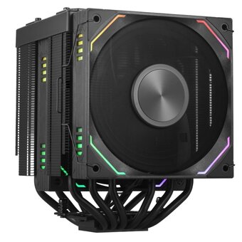  Кулер 1STPLAYER F.A.S.T. FT12DSL-6 Black (FT12DSL-6-BK) / 6HPx6mm, dual tower, 275W TDP, 2x120mm ARGB fans, 600-2000 RPM, 57.56 CFM, 38.21 dBA 