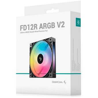  Вентилятор DEEPCOOL FD12R ARGB V2 120x120x25мм Reverse (PWM, ARGB, черный, 500-1700об/мин) Color BOX 