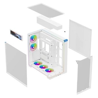  Корпус Thermalright TR-A70 Vision White Fan5-C (TRA70VF5CW) / TG / 5x120mm ARGB PWM Fans / ARGB Strip / 9.16'' LCD screen / USB TYPE-C / ATX 