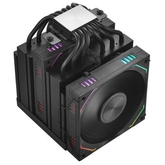  Кулер 1STPLAYER F.A.S.T. FT12DSL-6 Black (FT12DSL-6-BK) / 6HPx6mm, dual tower, 275W TDP, 2x120mm ARGB fans, 600-2000 RPM, 57.56 CFM, 38.21 dBA 