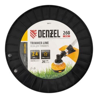  Леска для триммеров Denzel 96813 d-2.4мм L-260м 