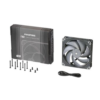  Вентилятор PHANTEKS PH-F140T30 Black-Gray (PH-F140T30_BG) 140x140x30мм (PWM, 0-2500 об/мин, 0-44,3dBa ) 