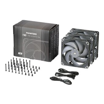  Комплект вентиляторов (3шт.) PHANTEKS PH-F140T30 Black-Gray (PH-F140T30_BG_3P) 140x140x30мм (PWM, 0-2500 об/мин, 0-44,3dBa ) 