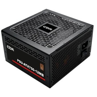  Блок питания CBR PSU-ATX750-12MB ATX 750W, 80+ Bronze, DC-DC, APFC, 12cm fan, 20+4pin/1*8+(4+4)pin/4*6+2pin/3*IDE/6*SATA/1*FDD, 1.5м каб, чёрный 