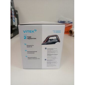  УЦ Утюг Vitek VT-IRN1205 черный (плохая упаковка, потертость на корпусе, царапины на подошве) 