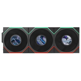  Комплект вентиляторов (3шт.) Lian Li Uni Fan TL LCD Flex 120 Reverse Blade / 12RTLLCD1F3B Black (G9F.12RTLLCD1F3B.R0) / 120x124x28мм (PWM, ARGB) 