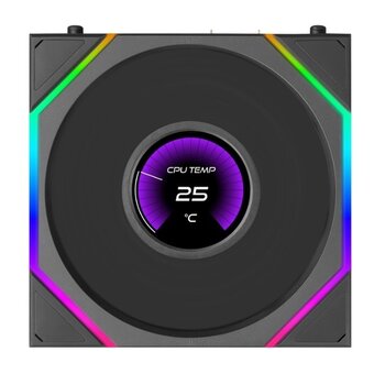  Комплект вентиляторов (3шт.) Lian Li Uni Fan TL LCD Flex 120 Reverse Blade / 12RTLLCD1F3B Black (G9F.12RTLLCD1F3B.R0) / 120x124x28мм (PWM, ARGB) 