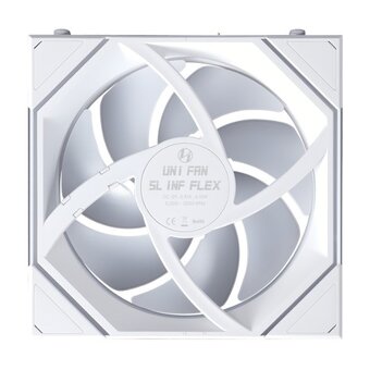  Вентилятор Lian Li Uni Fan SL Inf Flex 120 Reverse Blade / 12RSLIN1F1W White (G9F.12RSLIN1F1W.R0) / 120x124x28мм (PWM, ARGB, 2200 об/мин, 32.2dBa) 