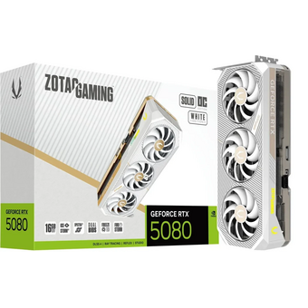  Видеокарта Zotac RTX5080 Solid OC White ED 16GB (ZT-B50800Q-10P) GDDR7 256bit 3xDP HDMI 3Fan Premium Pack 