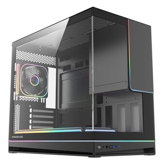  Корпус Powercase TX4 ARGB (CTX4TGMB-A4), TG, Type-C, 1x 360мм+1x120мм ARGB PWM Fans, ARGB+PWM Fan HUB, чёрный, mATX 