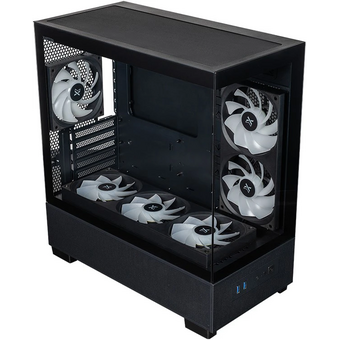  Корпус XASTRA Q500M 6ARGB-FA-C6 Black (Q500M-1FA36A-1FA24A-1FA12A-C6) mATX/Aquarium/Screewless/1x120mm,1x240,1x360 ARGB PWM FA fans/Argb+PWM HUB6port 