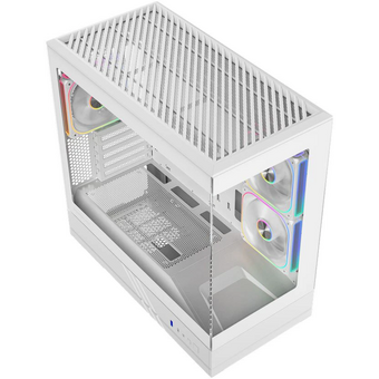  Корпус Powercase GT3 ARGB V2 (CMGT3WV2-A3), TG, Type-C, 3x 120мм ARGB PWM Fans, ARGB+PWM HUB, Nylon filters, белый, mATX 