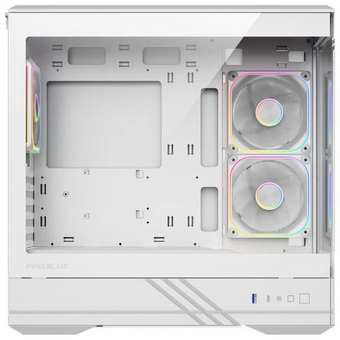  Корпус Powercase GT3 ARGB V2 (CMGT3WV2-A3), TG, Type-C, 3x 120мм ARGB PWM Fans, ARGB+PWM HUB, Nylon filters, белый, mATX 