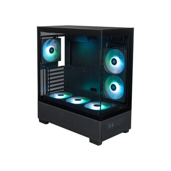 Корпус XASTRA Q500 6ARGB-FA-C6 Black (Q500-1FA36A-1FA24A-1FA12A-C6) ATX/Aquarium/Screewless/ 1x120mm,1x240,1x360 ARGB PWM FA fans/Argb+PWM HUB 6port 