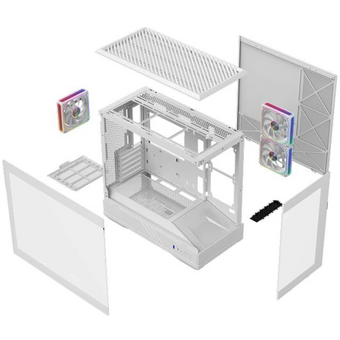  Корпус Powercase GT3 ARGB V2 (CMGT3WV2-A3), TG, Type-C, 3x 120мм ARGB PWM Fans, ARGB+PWM HUB, Nylon filters, белый, mATX 