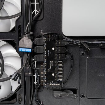  Корпус XASTRA Q500 6ARGB-FA-C6 Black (Q500-1FA36A-1FA24A-1FA12A-C6) ATX/Aquarium/Screewless/ 1x120mm,1x240,1x360 ARGB PWM FA fans/Argb+PWM HUB 6port 