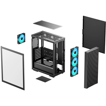  Корпус Deepcool CC560 ARGB V3, TG, 4x120mm ARGB Fan, mini-ITX, mATX, ATX, черный 