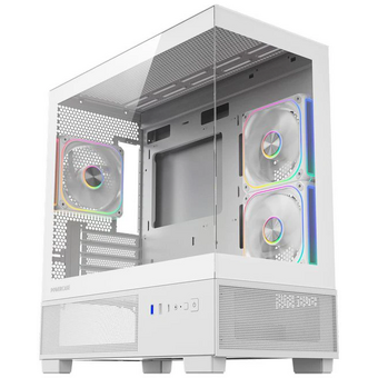  Корпус Powercase Vision Micro S4W V2 (CVMMSHWV2-A3), Tempered Glass, Type-C, 3x 120mm ARGB PWM Fan, ARGB+PWM HUB, белый, mATX 