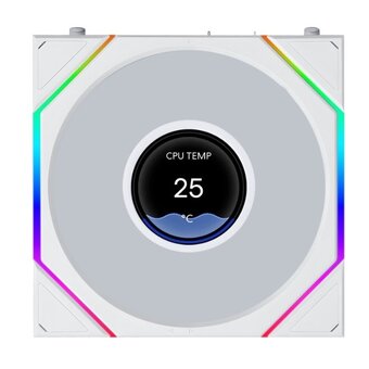  Вентилятор Lian Li Uni Fan TL LCD Flex 120 Reverse Blade / 12RTLLCD1F1W White (G9F.12RTLLCD1F1W.R0) / 120x124x28мм (PWM, ARGB, 1900 об/мин, 31dBa) 