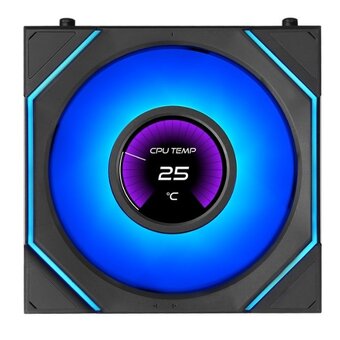  Вентилятор Lian Li Uni Fan SL Inf LCD Flex 120 / 12SLIND1F1B Black (G9F.12SLIND1F1B.R0) / 120x124x28мм (PWM, ARGB, 2600 об/мин (Max.), 33dBa) 