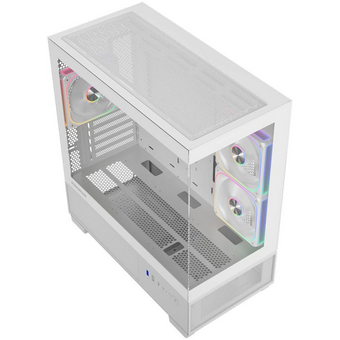  Корпус Powercase Vision Micro S4W V2 (CVMMSHWV2-A3), Tempered Glass, Type-C, 3x 120mm ARGB PWM Fan, ARGB+PWM HUB, белый, mATX 