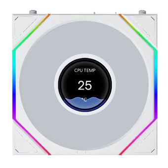  Вентилятор Lian Li Uni Fan TL LCD Flex 120 / 12TLLCD1F1W White (G9F.12TLLCD1F1W.R0) / 120x124x28мм (PWM, ARGB, 1900 об/мин (Max.), 27dBa) 