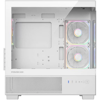  Корпус Powercase Vision Micro S4W V2 (CVMMSHWV2-A3), Tempered Glass, Type-C, 3x 120mm ARGB PWM Fan, ARGB+PWM HUB, белый, mATX 