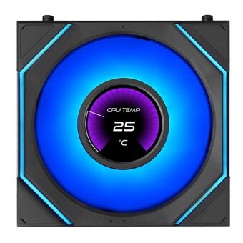  Комплект вентиляторов (3шт.) Lian Li Uni Fan SL Inf LCD Flex 120 Reverse Blade / 12RSLIND1F3B Black (G9F.12RSLIND1F3B.R0) / 120x124x28мм (PWM, ARGB) 