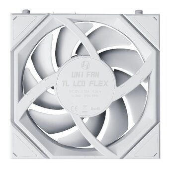 Вентилятор Lian Li Uni Fan TL LCD Flex 120 / 12TLLCD1F1W White (G9F.12TLLCD1F1W.R0) / 120x124x28мм (PWM, ARGB, 1900 об/мин (Max.), 27dBa) 