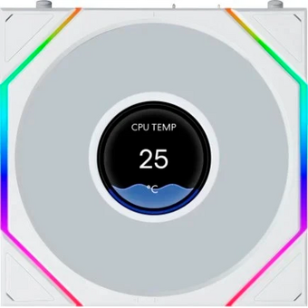  Комплект вентиляторов (3шт.) Lian Li Uni Fan TL LCD Flex 120 Reverse Blade / 12RTLLCD1F3W White (G9F.12RTLLCD1F3W.R0) / 120x124x28мм (PWM, ARGB) 