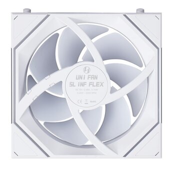  Комплект вентиляторов (3шт.) Lian Li Uni Fan SL Inf Flex 120 / 12SLIN1F3W White (G9F.12SLIN1F3W.R0) / 120x124x28мм (PWM, ARGB, 2300 об/мин, 29,2dBa) 