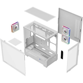  Корпус Powercase Vision Micro S4W V2 (CVMMSHWV2-A3), Tempered Glass, Type-C, 3x 120mm ARGB PWM Fan, ARGB+PWM HUB, белый, mATX 