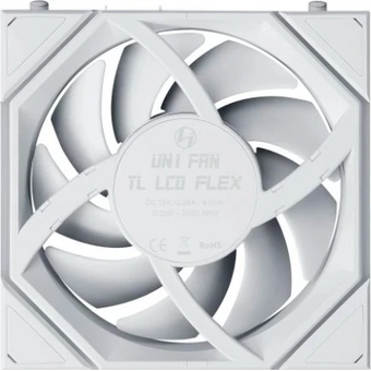  Комплект вентиляторов (3шт.) Lian Li Uni Fan TL LCD Flex 120 Reverse Blade / 12RTLLCD1F3W White (G9F.12RTLLCD1F3W.R0) / 120x124x28мм (PWM, ARGB) 