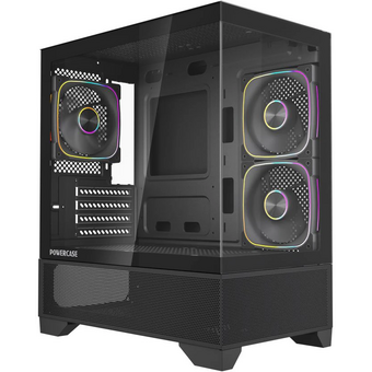  Корпус Powercase Vision Micro M4B (CVMM4FHB-A3), Tempered Glass, Type-C, 3x 120mm ARGB PWM Fan, ARGB+PWM HUB, чёрный, mATX 